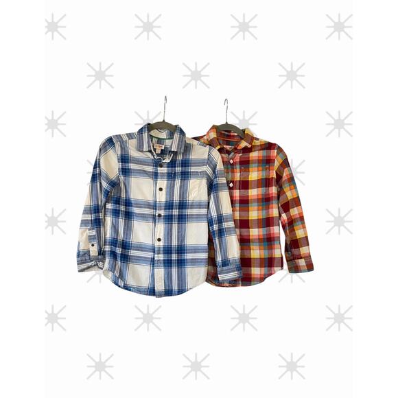 Boys Lot of 2 Cat & Jack Buttons Down Shirt Size Medium 8/10 - Picture 1 of 7
